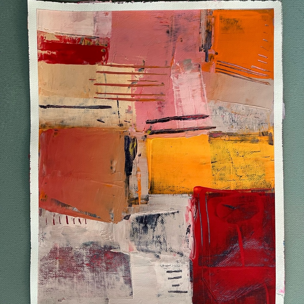 Abstract Multicolor Canvas Painting 8x10